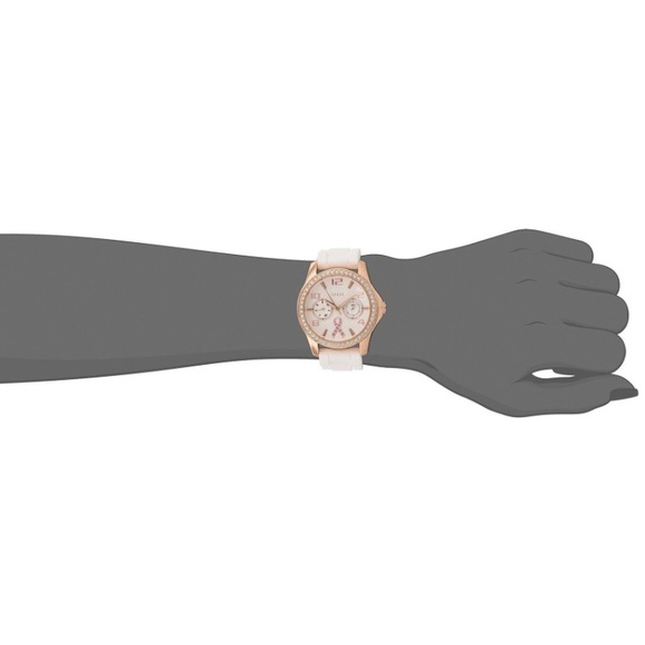 GUESS-ROSE GOLD-TONE BREAST CANCER AWARENESS WATCH